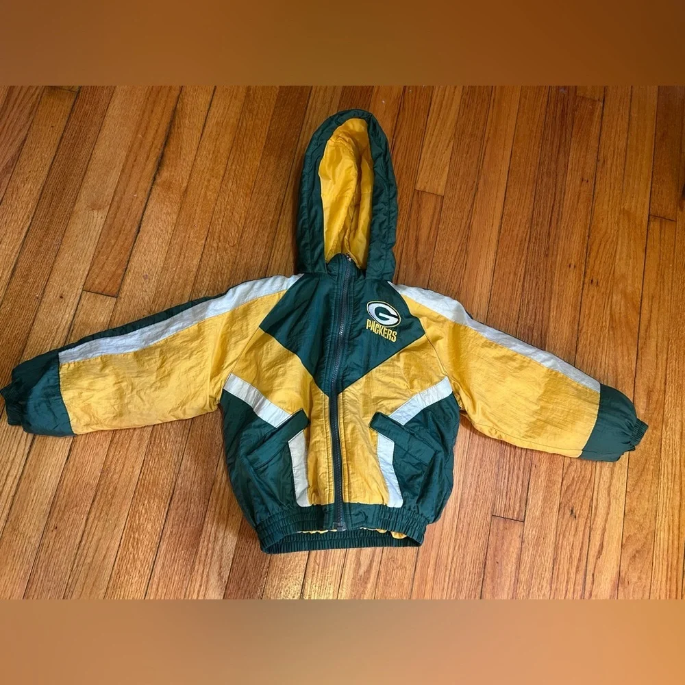 Vintage 1990s Youth Green Bay Packers Pullover NFL Football Jacket 4-5T